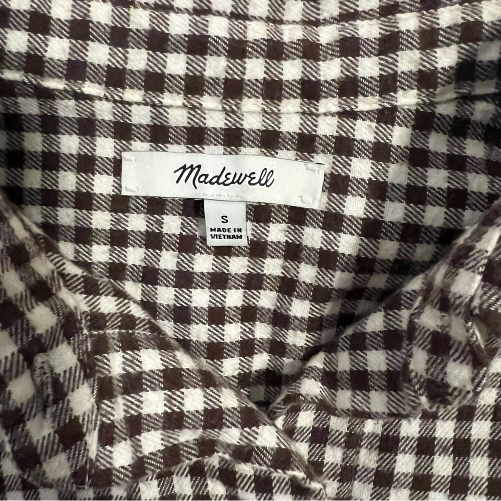 Madewell Brown and White Checkered Shirt - Picture 2 of 7